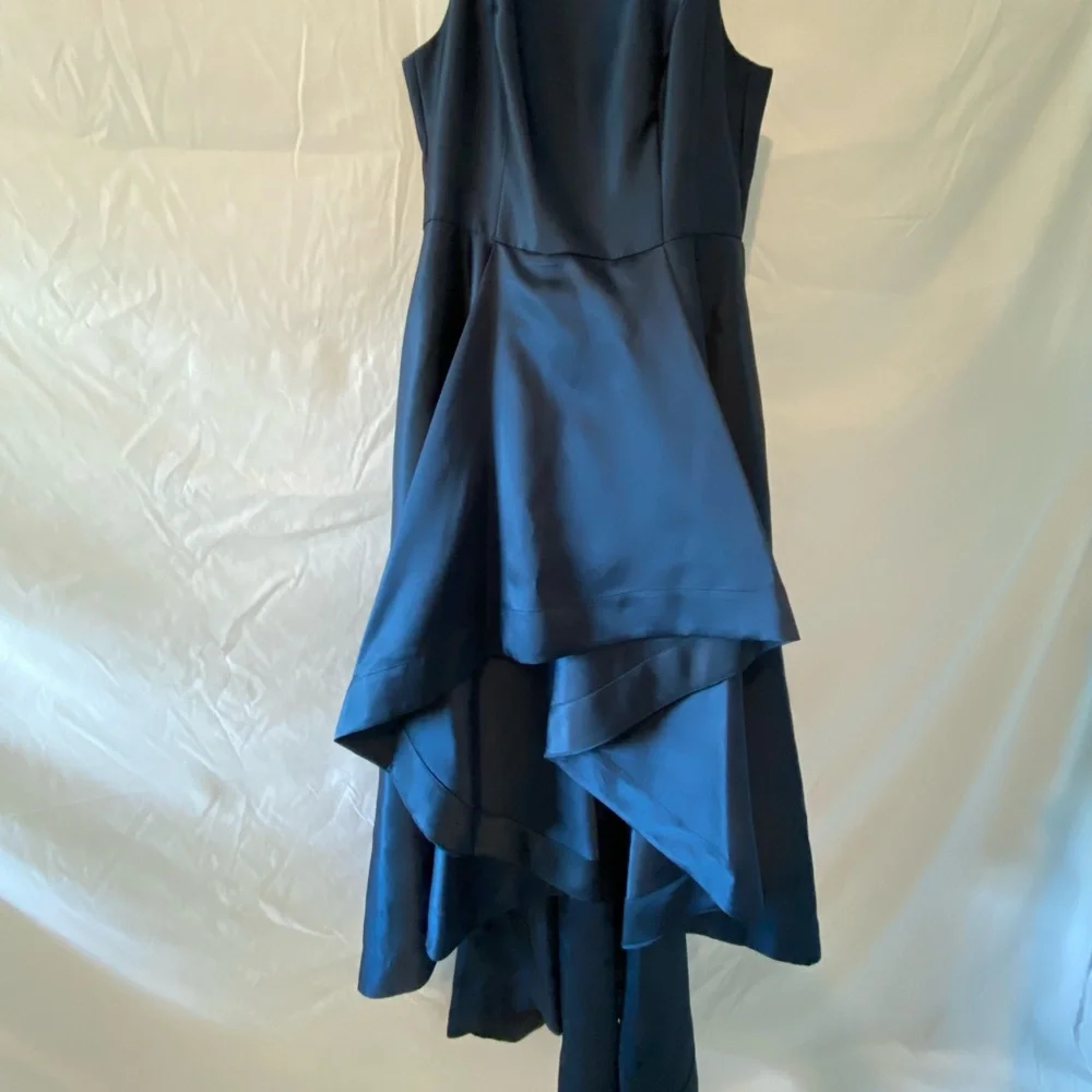 Adrianna Papell Blue High Low A-Line Halter Dress - Picture 4 of 6
